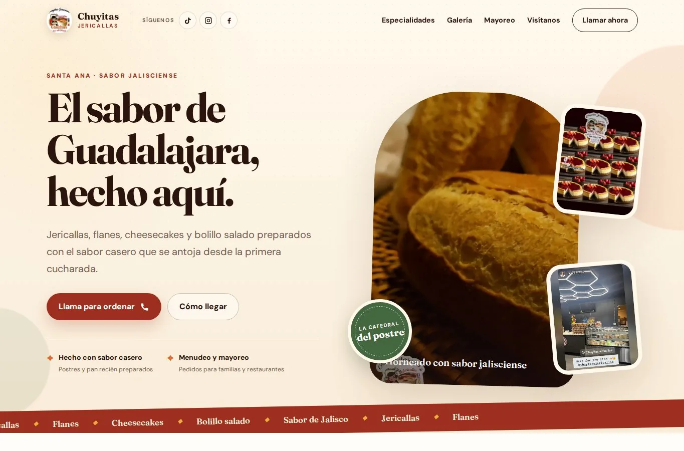 Chuyitas Jericallas bilingual food website demonstration
