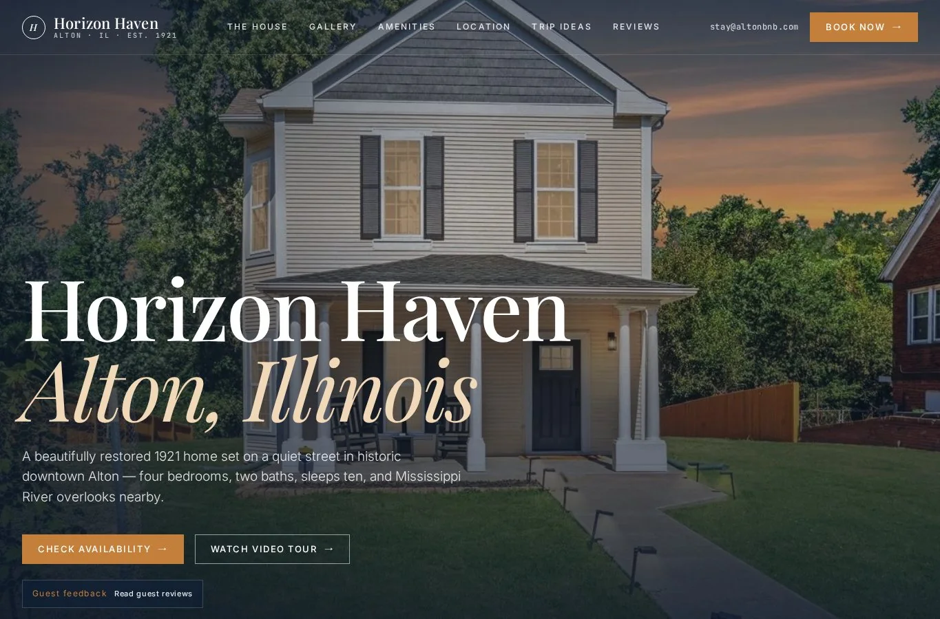 Live Horizon Haven direct-booking website