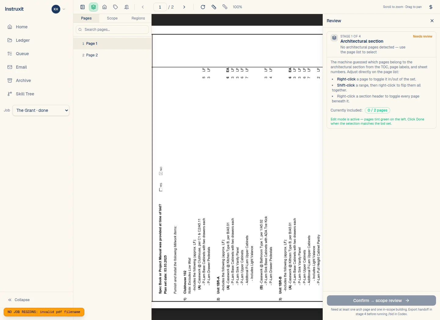 Construction plan page used as source evidence